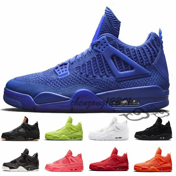 

2019 basketball shoes for mens fly royal bule knit green 4s pure money gs triple white oreo royalty 4 fashion designer sneakers size 40-47