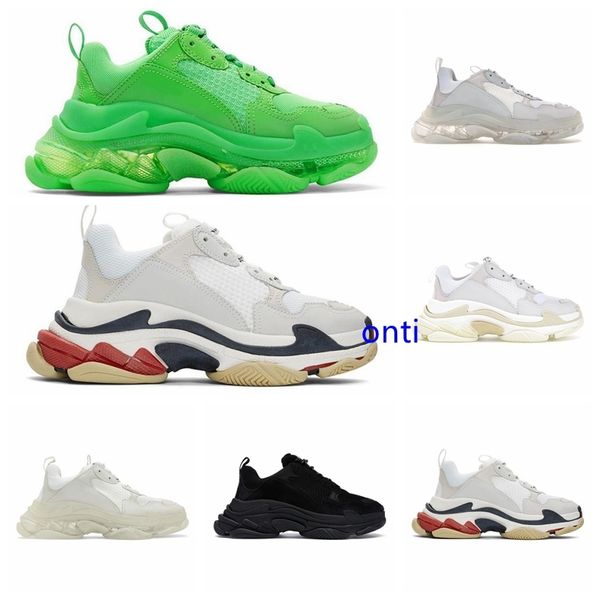 

2019 women designer sneakers mens designer shoes for men women clear sole neon green black white grey mens trainers platform sneakers