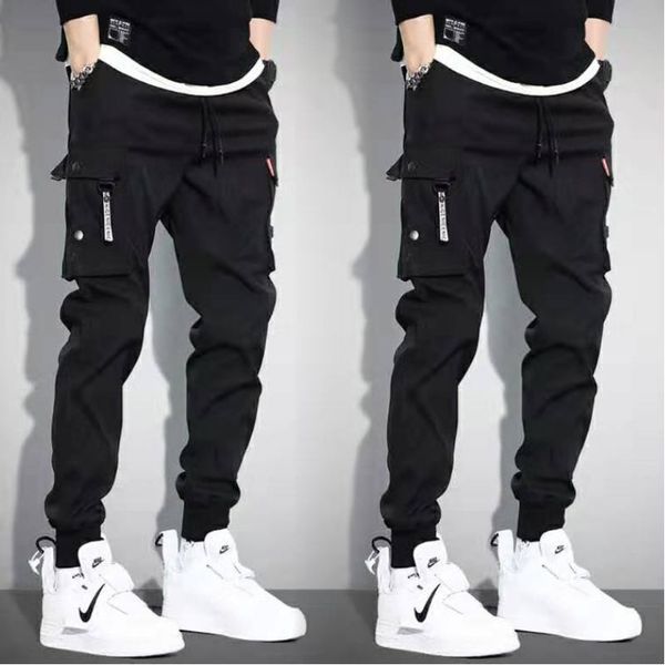 

5xl men vintage cargo pants 2019 male hip hop khaki black pockets joggers pants man korean fashion sweatpants autumn overalls