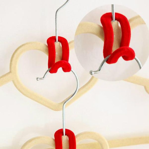 

10pcs home creative new mini flocking clothes hanger flocking holder mini anti-clip hook color randomly