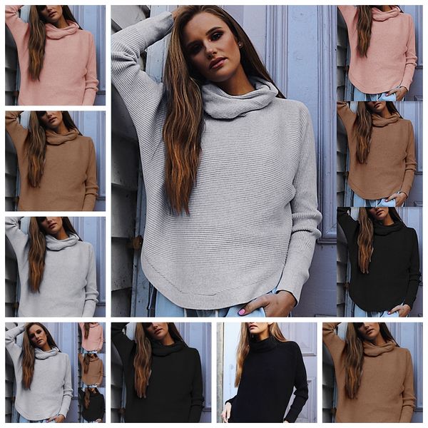 

european fashion autumn winter models solid color long sleeves sweater sweater pink, gray, black, khaki support mixed batch, White