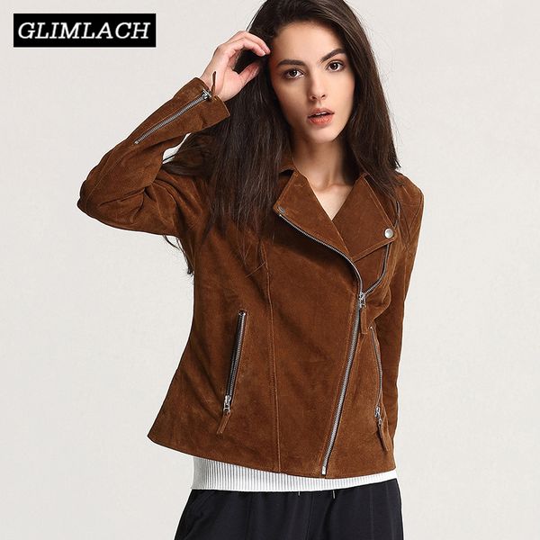 

natural pigskin jacket women luxury genuine leather slim short coat female motorcycle brown real leather jackets ladies overcoat, Black