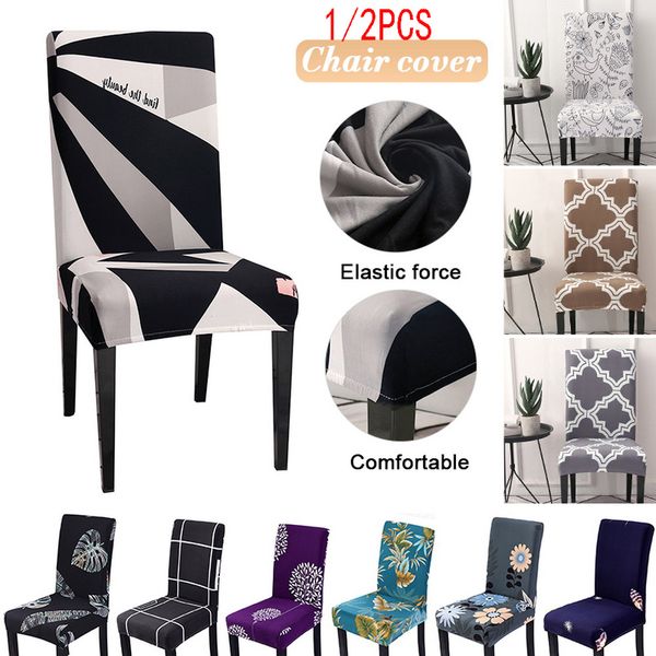 

1/2pcs geometric print chair cover multifunctional spandex cover chairs cloth universal stretch dining elastic chair covers