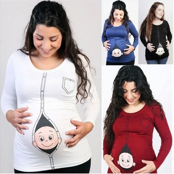 

large size pregnant women's long sleeve t-shirt large size pregnant women's long sleeve t-shirt, White