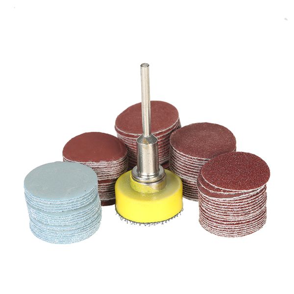 

100pcs 25mm 1" sander disc sanding disk 100-3000 grit paper with 1inch abrasive polish pad plate for rotary tool