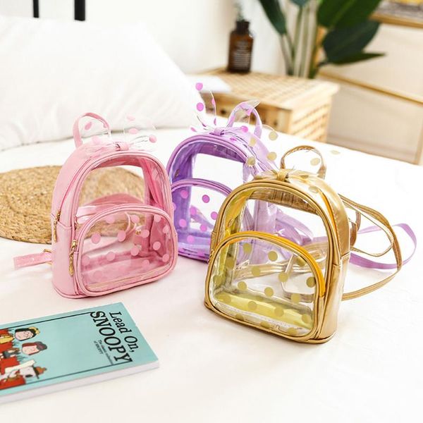 

2020 new brand kids baby girls everyday mini backpack cute toddler infant clear transparent kindergarten book school daypack bag