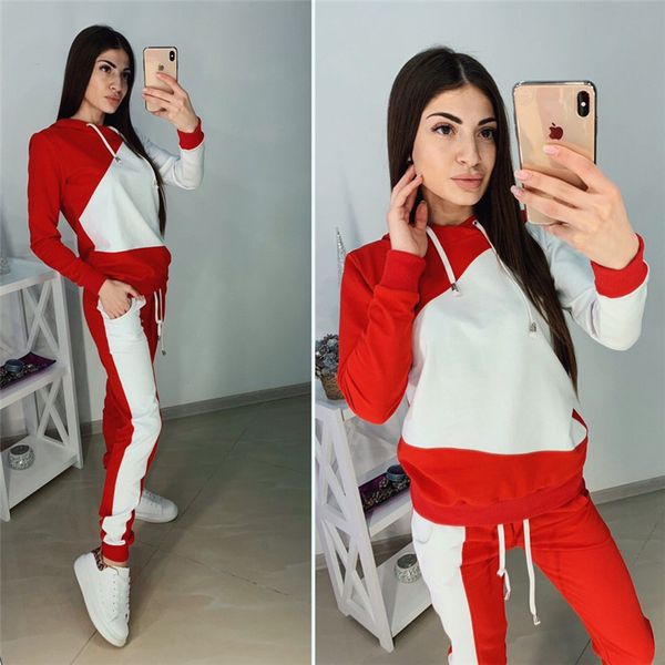 

fashion designer solid ladies tracksuits spring autumn style pullover 2pc set casual sport women apparel with pocket, Gray