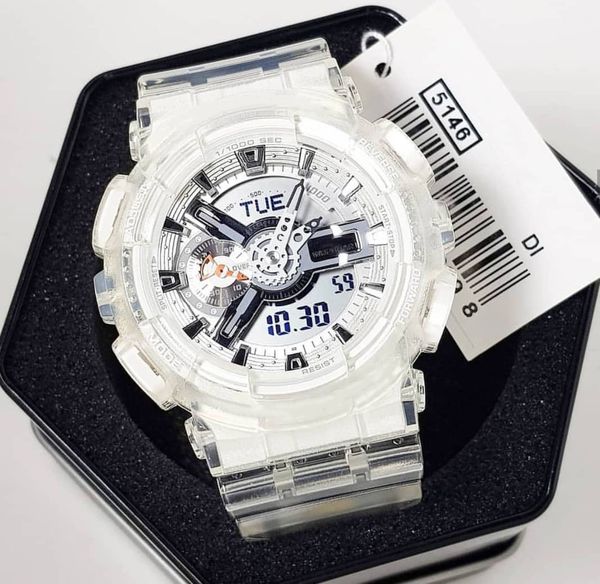 

selling famale male watch multifunction led digital analog dual display display clock transparent skeleton watches camouflage army, Slivery;brown