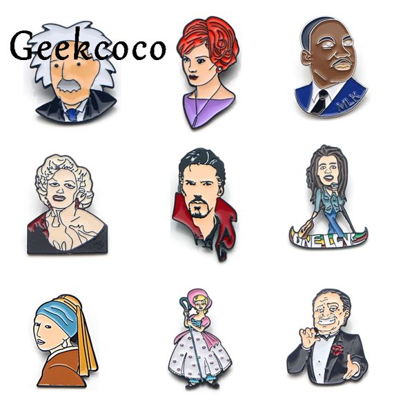 

geekcoco fashion enamel pin cartoon cute character brooch collection metal lapel badge brooches for women men jewelry gift j0577, Gray
