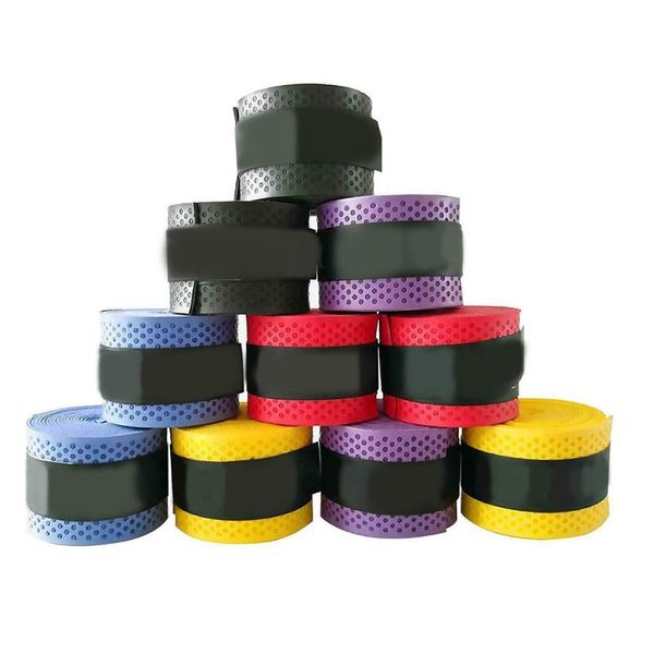 

sweatband 10pcs absorb sweat stretchy antiskid badminton tennis squash racquet band grip belt, Yellow;black