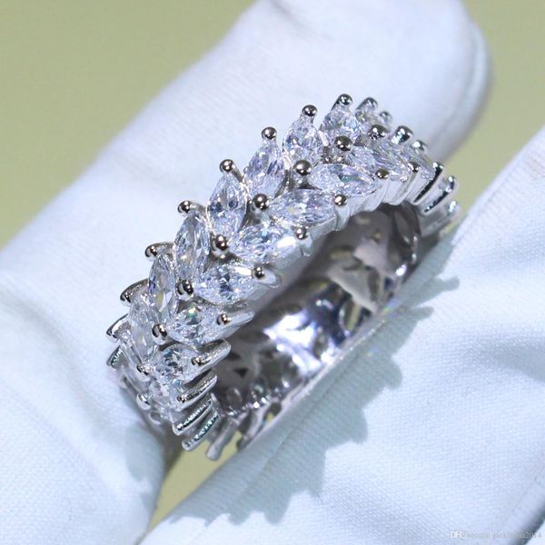 

victoria wieck infinity luxury jewelry 925 sterling silver marquise stunning white z cz diamond party wedding band ring for women gift, Slivery;golden