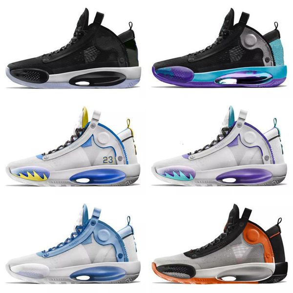 

2020 new jumpman 34 mens basketball shoes 34 xxxiv blue void 34s eclipse retro sports sneakers trainers athletic size us 7-12, Black