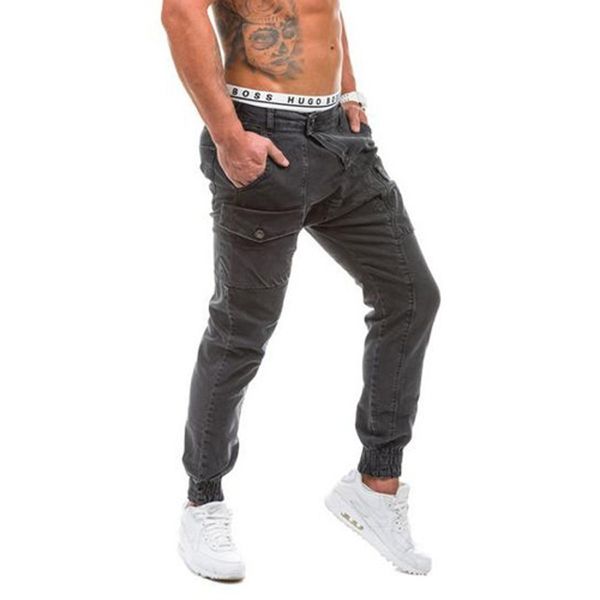 

zogaa men jeans grey slim skinny man biker jeans with zippers designer stretch fashion casual pants pencils trousers, Blue