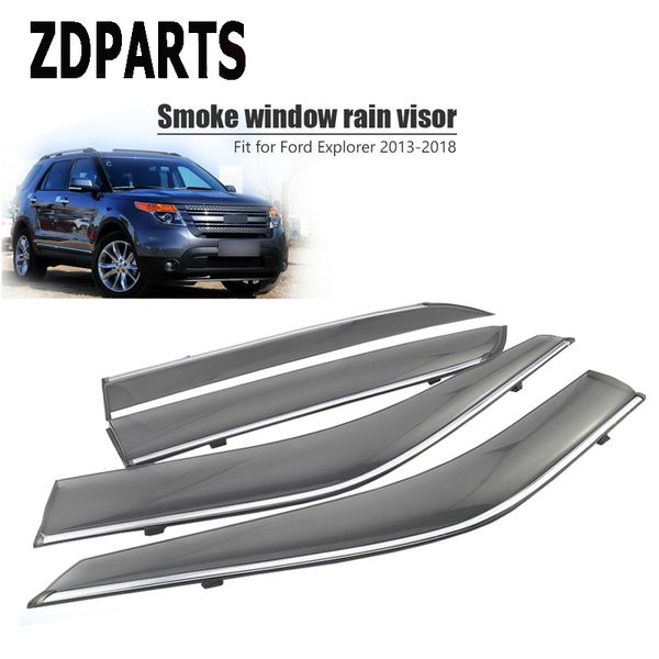 

zdparts 4pcs car wind deflector sun guard rain wind vent visor cover trim for ford explorer 2013 2014 2015 2016 2017 2018 abs