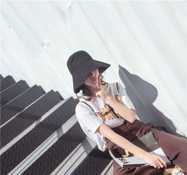 

spring/summer sun hat female. plain big edge fisherman's hat. outdoor recreational sun hat sun basin hat, Blue;gray