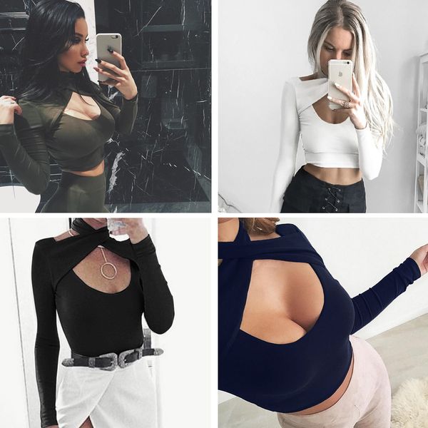 

женские дизайнерские осенние цвета 4 ярда xl с длинным рукавом груди крест шеи топ bandagekem7, White