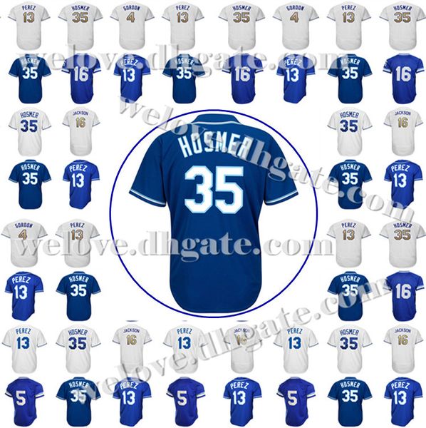 

Cheap Sale Mens Kansas City 13 Salvador Perez Jersey 4 Alex Gordon 35 Eric Hosmer Baseball Jersey 16 Bo Jackson Embroidery jerseys