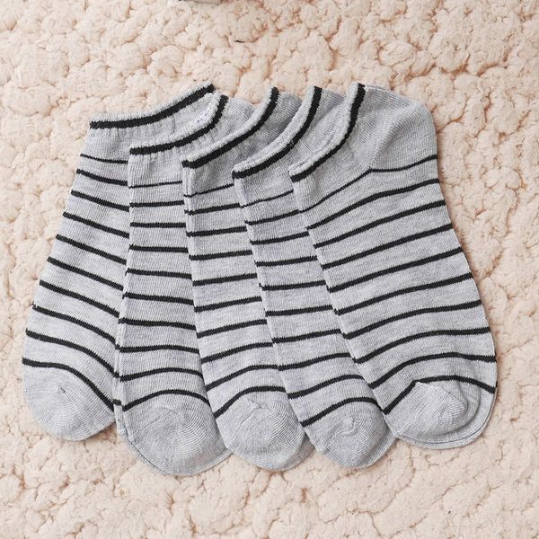 

fashion men sock 10 pieces =5 pairs /lot package male summer light socks stripe cotton short sock wholesale couples socks sale, Black