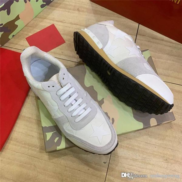 

valentino2019 garavaniss rockrunner camo star rock runner sneaker trainers sneakers with original box, Blue;gray