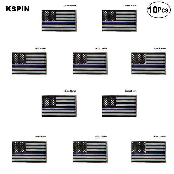 

u.s.a police blue lapel pin flag badge brooch pins badges 10pcs a lot, Gray