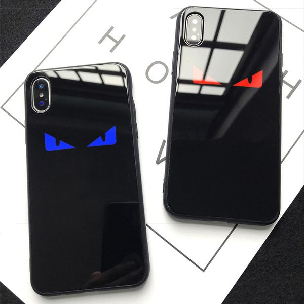 

for iphone xr devil eyes case glass back cover tpu frame phone case for huawei p30 devil eyes case
