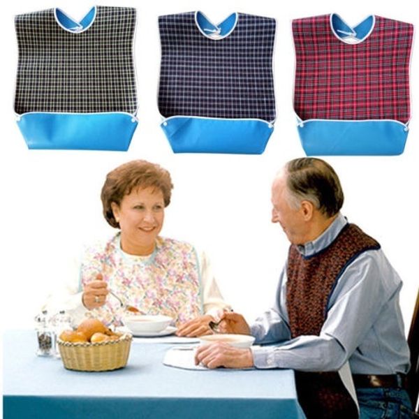 

2020 new waterproof bib mealtime cloth protector detachable disability aid aprons