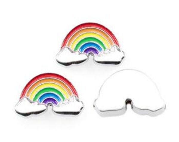 

100pcs/lot 8mm enamel rainbow slide charm diy accessories fit for diy 8mm leather wristband bracelet fashion jewelrys, Bronze;silver