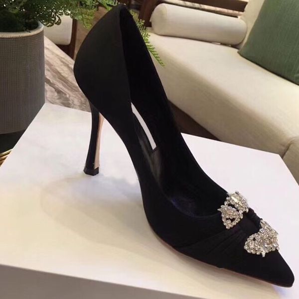 

fashion in designer party wedding shoes bride women ladies sandals fashion dress shoes pointed toe high heels leather gli, Black