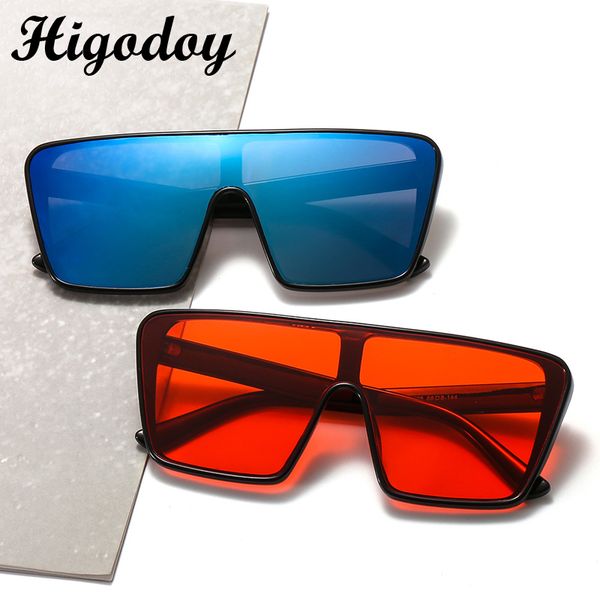 

higodoy vintage oversized women sunglasses ladies women fashion 2019 goggle square sun glasses men uv400 protection, White;black