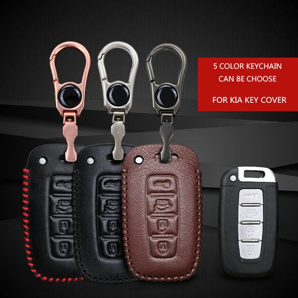 

car key case cover for kia k5 2019 sportage sorento cerato carens shuma forte borrego optima 4 button remote key bag keychain
