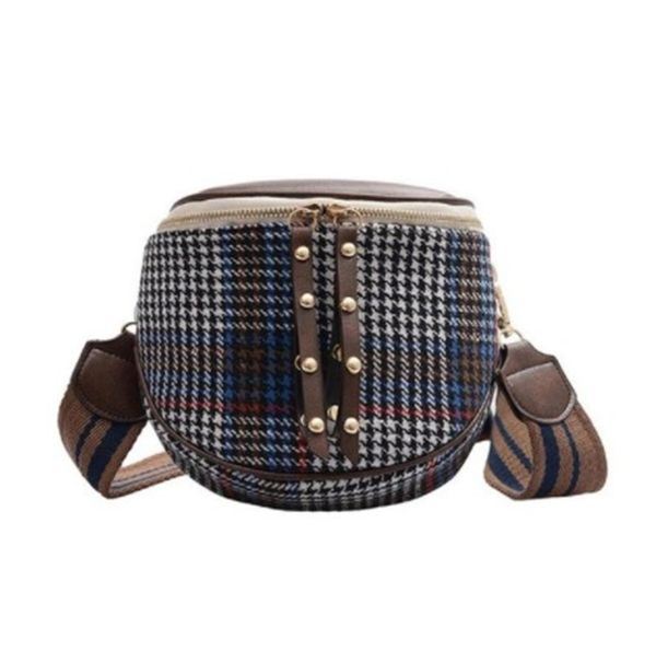 

designer handbag fashion woolen shell messenger bag women semicircle wide band zipper crossbody bag money phone dumpling bag 2