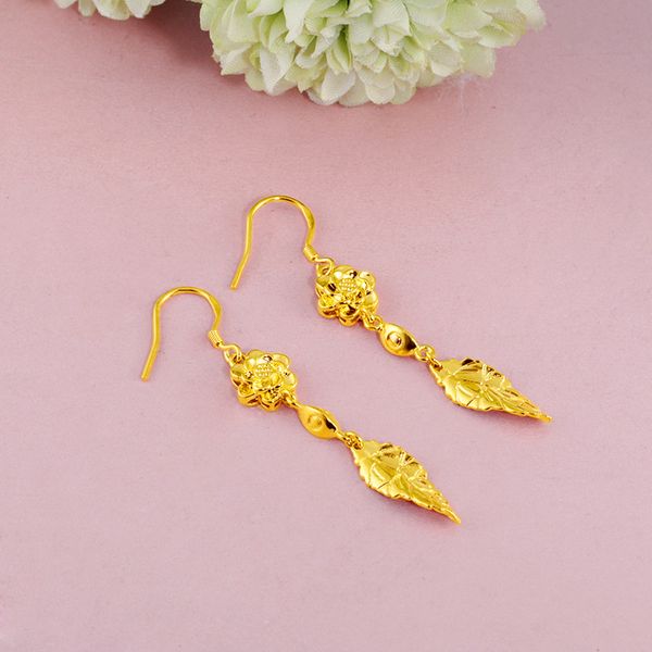 

European and American fashion womens water drop earrings and Earrings Vietnam goldplated pure copper lady retro temperament with Pendant