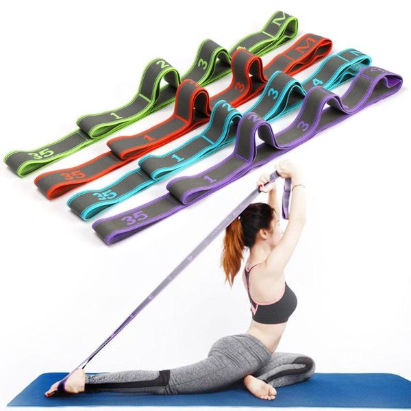 

elastic yoga pull strap belt latin dance stretching band loop yoga pilates exercise resistance bands belts fitness