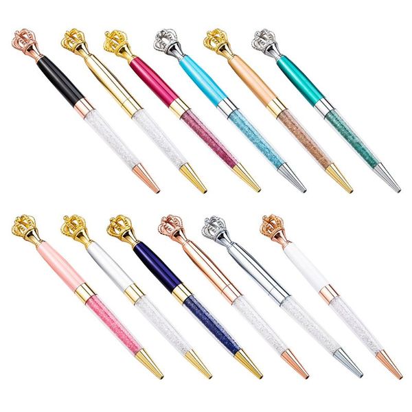 

shining fashion crown ballpoint pen 0.7mm creative cute ballpen writing tools, Blue;orange