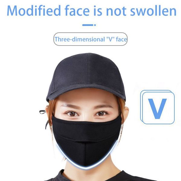 

cotton double anti-fog velvet breathable adjustable mask concise winter warm soft masks785k, Black