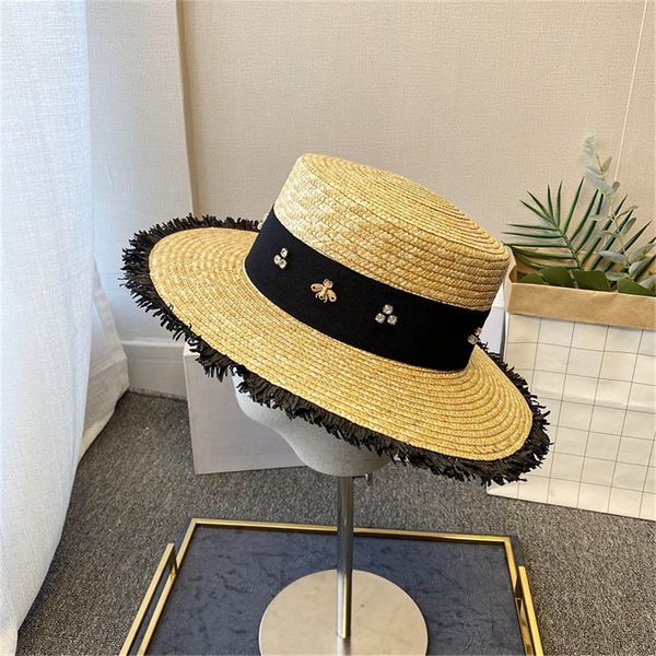 

little bee beach cap summer fashion designer street hats beanies for woman caps brand womens hat beach brim hat, Blue;gray