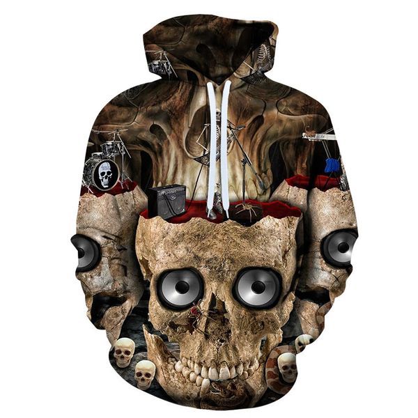 

rock 3d hoodie men skull hoody streatwear sweatshirt groot tracksuit funny jacket pullover jacket brand, Black