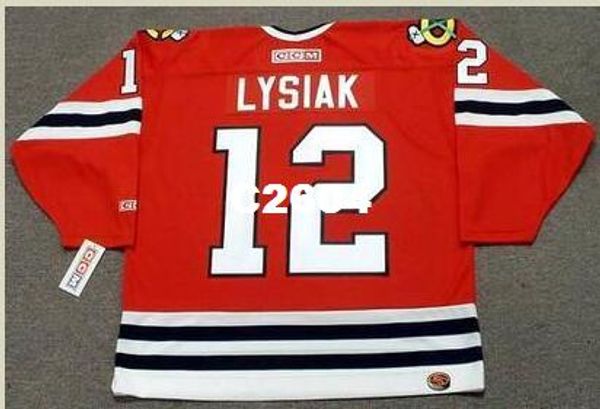 

mens # 12 том лисайак чикаго блэкхокс 1981 ccm hockey ретро-джерси или заказ любое имя или номер ретро-джерси, Black;red