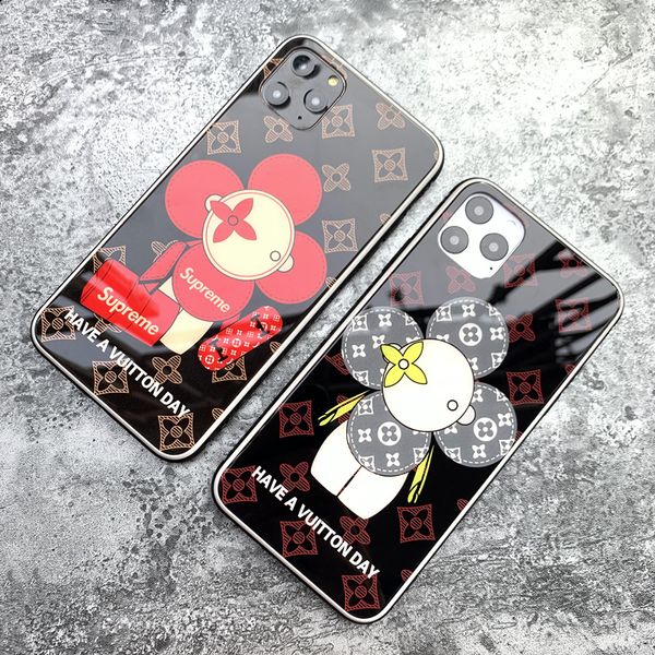 

luxury phone cases for iphone 11/11pro/11pro max designer back cover fashion iphone case with brand sun flower letters 2 styles