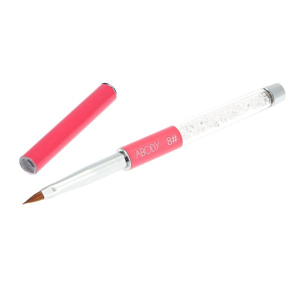 

abody rhinestone handle nail brush acrylic nail art design painting pen tool professional art brush styling tools #2 #6 #8, Yellow