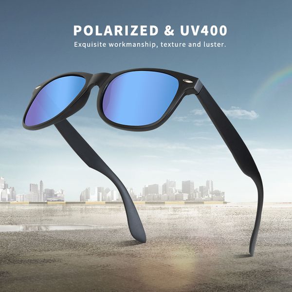 

aiverlia classic polarized sunglasses men driving sunglasses male women brand designer black frame eyewear glasses uv400 ai19, White;black