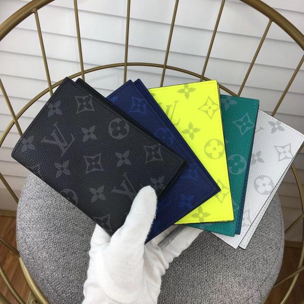 

New color letter hort leather wallet box 2019 cla ic credit card holder women coin pur e m64502 pa port wallet