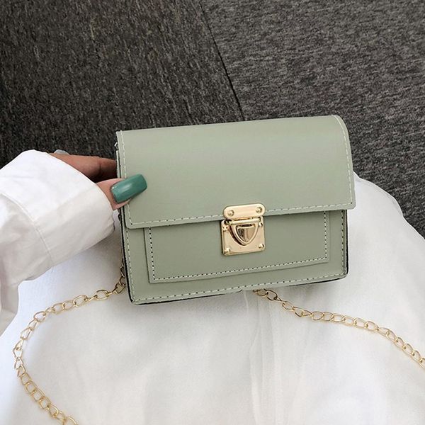 

women cross body bag pu leather handbags solid color chain hasp shoulder bags messenger bag phone bags #20