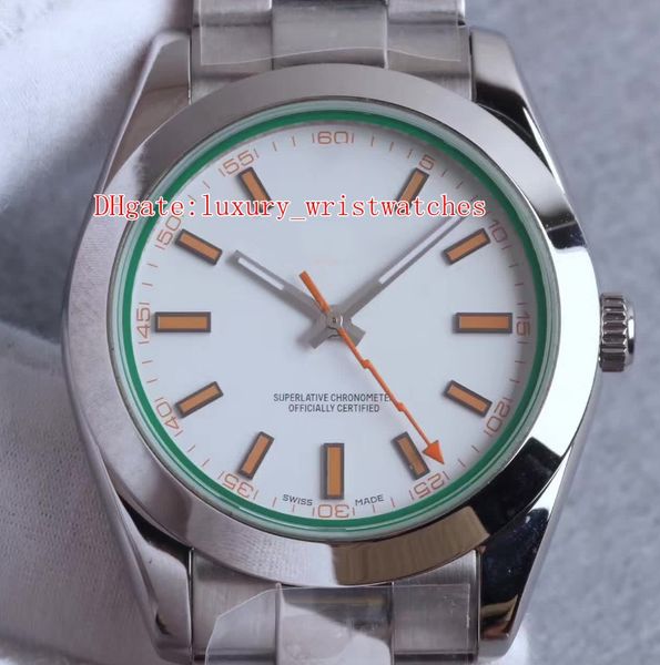 

excellent wristwatches 116400 116400-0002 40mm stainless steel white dial asia 2813 movement automatic mens watch watches, Slivery;brown