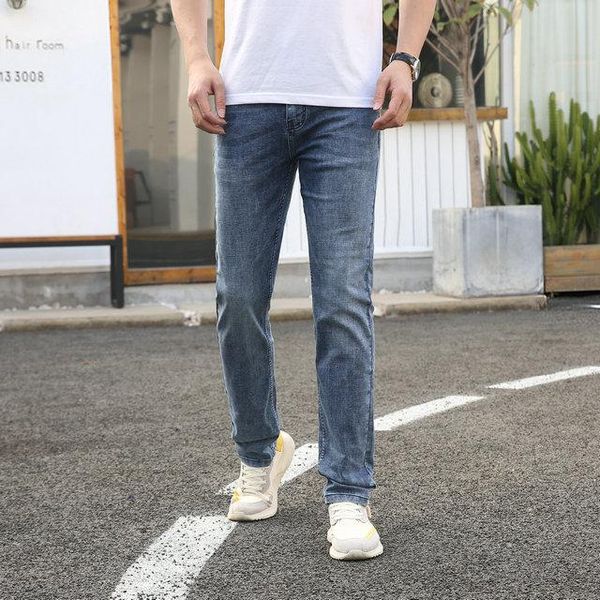 

2020 new wholesale blue mens slim denim straight biker skinny jeans casual long fashion men jeans business jeans size 29-42