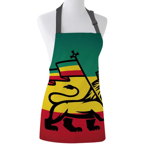 

kitchen apron lion flag adjustable bbq bib canvas aprons for women cooking baking restaurant kids apron pinafore