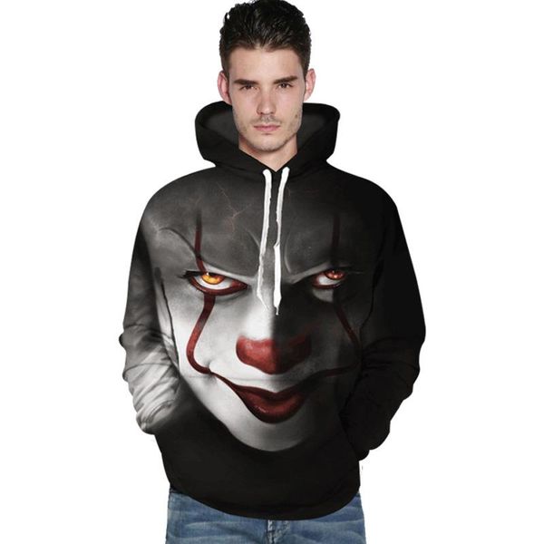 

19fw тенденция темный стиль балахон мужская мода высокого класса дизайнер балахон высокого качества творческой личности 3d печати свободный, Black