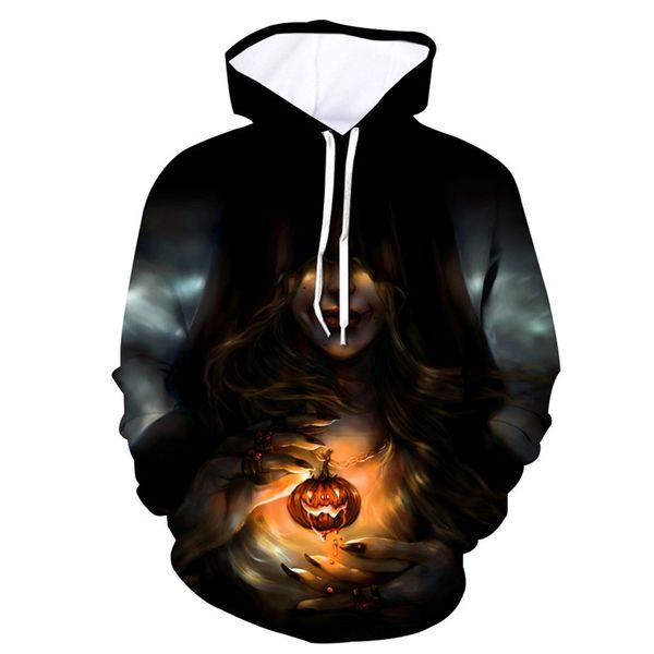 

men's scary coats halloween pumpkin hooded halloween 3d print for party long sleeve hoodie blouse outwear patchwork windbreaker, Black;brown