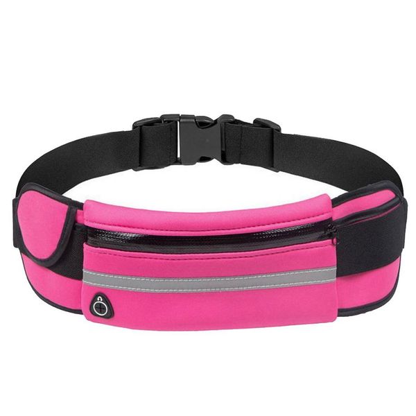 

outdoor sports waist bag jogging running bags adjustable strap zipper anti-theft mobile phone pouch with earphones hole