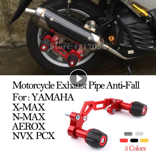 

motorcycle exhaust pipe anti-fall cnc adjustable ground protection for x-max300 n-max155 aerox pcx nvx x max300 n max155